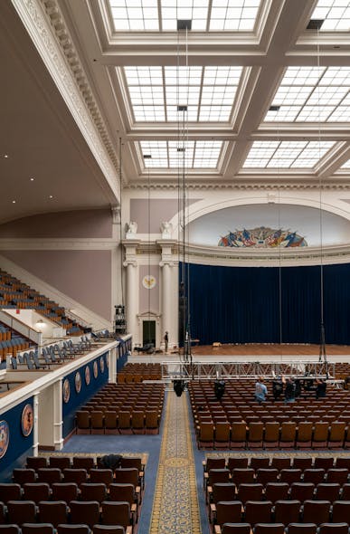 The light panels are removable for rigging and lighting, DAR Constitution Hall.