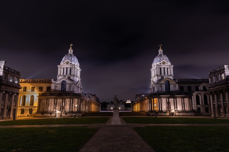 Wren&apos;s domes, Old Royal Naval College, Greenwich, London, England